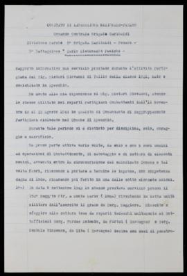 Rapporto informativo attività Misturi Giovanni - 1946