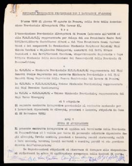 Contratto integrativo per i lavoratori d&#039;albergo - 1960
