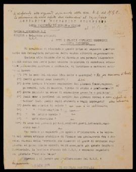 Relazione attività del movimento giovanile comunista di Fossombrone - 1944
