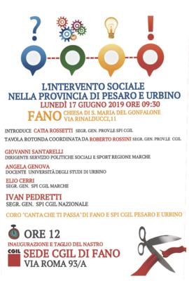 “L’intervento sociale nella provincia di Pesaro e Urbino” - 2019