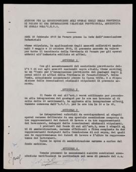 Accordo integrazione salariale operai edili - 1963