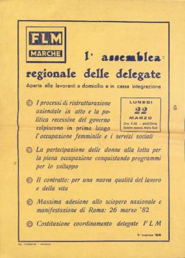 &quot;1° assemblea regionale delle delegate&quot; - 1982