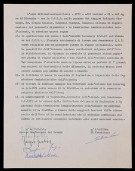 Accordo salariale personale farmacie municipalizzate - 1970