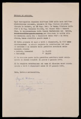 Accordo vertenza Siap - 1959
