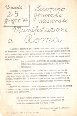 &quot;Sciopero generale nazionale manifestazione a Roma&quot; - 1982