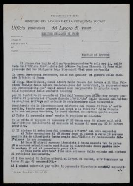 Accordo dipendenti Colonia Inam Fano - 1949