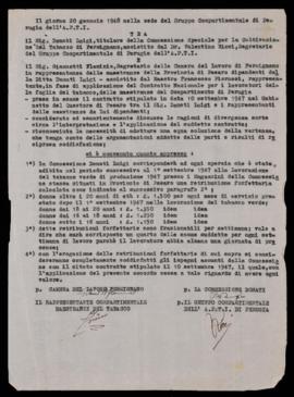 Accordo dipendenti Ditta Donati - 1948