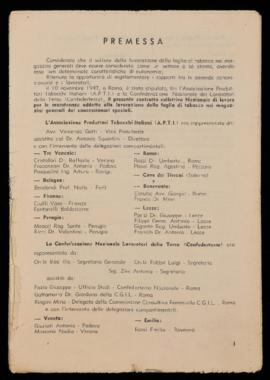 Contratto nazionale lavoratori della foglia di tabacco - 1947