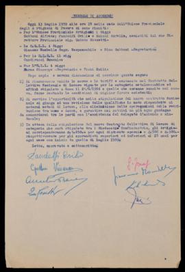 Accordo provinciale lavoratori metalmeccanici - 1959