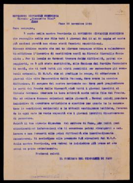 “Movimento giovanile comunista circolo Giannetto Dini Fano” - 1944