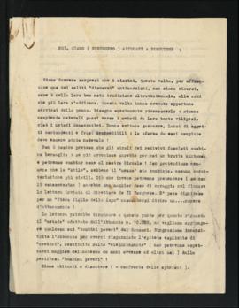 Lettera di Giorgio Tornati e Marcello Stefanini per la redazione de Il Borghese