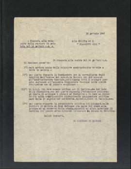 Lettera del Comitato di sezione della Sezione di Fano del Partito comunista italiano - PCI alla C...
