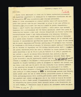 [Lettera di Augusto Pantanetti sulla bozza del libro Guerriglia sull&#039;Appennino]