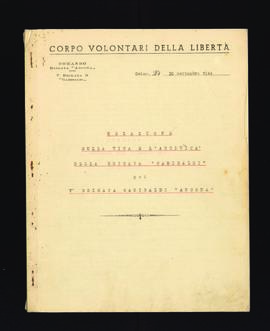 &quot;Relazione sulla vita e l&#039;attività della Brigata Garibaldi poi V Brigata Garibaldi Anco...