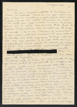 Lettera di Bruno Venturini del 10 luglio 1944