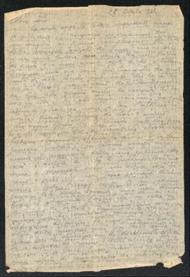 Prima lettera di Bruno Venturini del 23 ottobre 1944