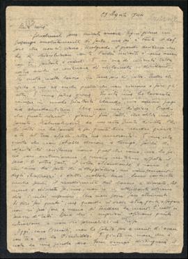 Lettera di Bruno Venturini del 29 agosto 1944