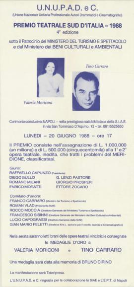 &quot;Premio teatrale sud d&#039;Italia - 1988&quot;