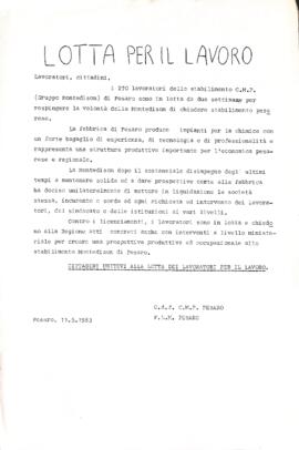 "Lotta per il lavoro" - 1983