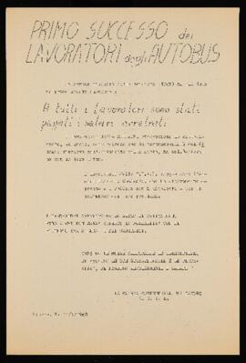 "Primo successo dei lavoratori degli autobus" - 1960