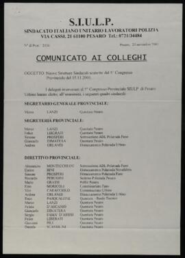 "Comunicato ai colleghi"