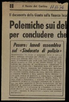 Pesaro: lunedì assemblea sul "Sindacato di polizia"