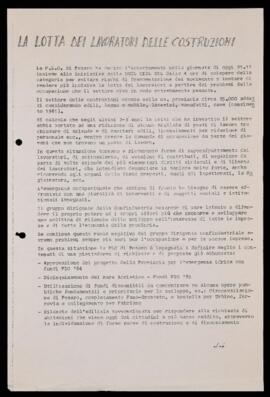"La lotta dei lavoratori delle costruzioni" - 1984