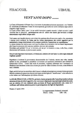 "Vent'anni dopo..."