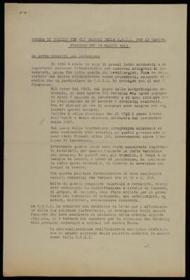 "Schema di comizio per gli oratori della Cgil per le manifestazioni del 1 maggio 1963"