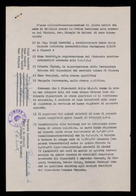Accordo trattamento economico SIAP - 1961