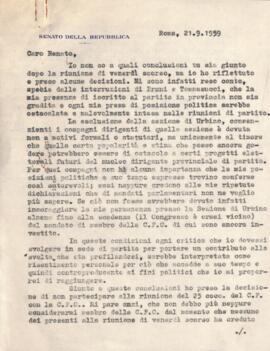 [Lettera di Egisto Cappellini a Renato Fastigi]