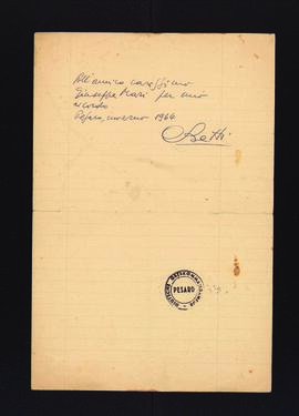 [Lettera di Carlo Betti inviata per suo ricordo]