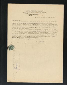 Lettera della Segreteria della Federazione provinciale di Pesaro e Urbino del Partito comunista italiano - PCI destinata alle sezioni