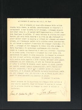 Lettera di Bruno Fazi per il Comitato di sezione della Sezione di Fano del Partito comunista italiano - PCI