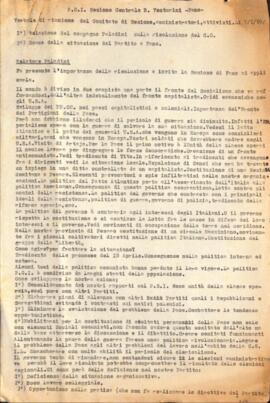 "Verbale di riunione del Comitato di Sezione, amministratori, attivisti"